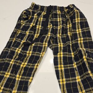 Men's Plaid Joggers in Black and Yellow